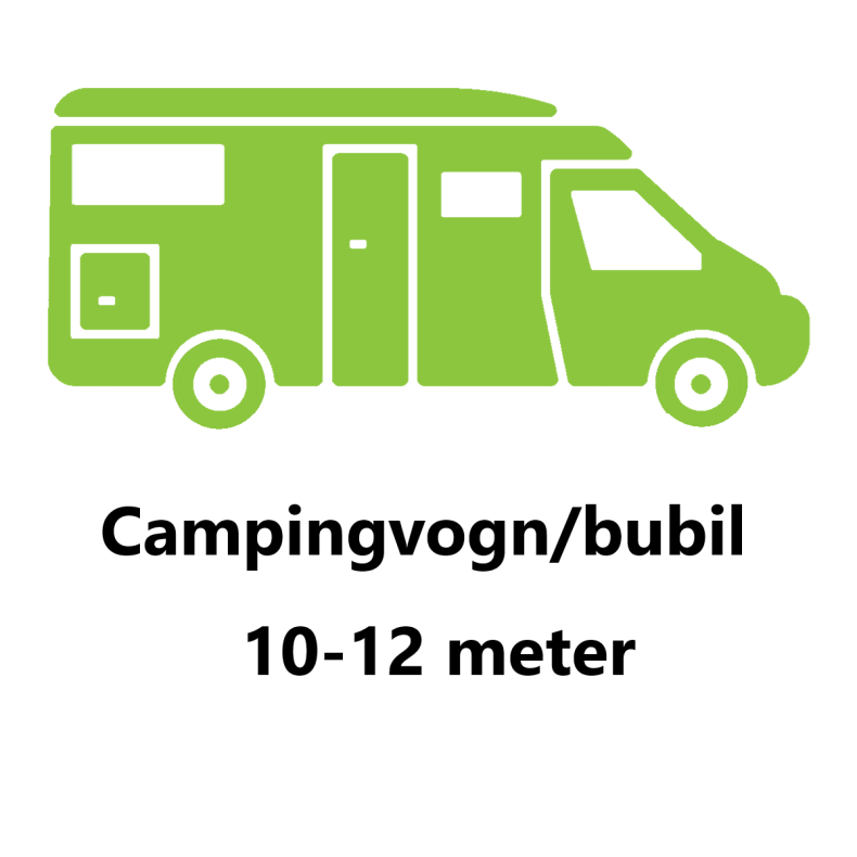 Campingvogn/bubil: 10 - 12 meter (inkl. straum)