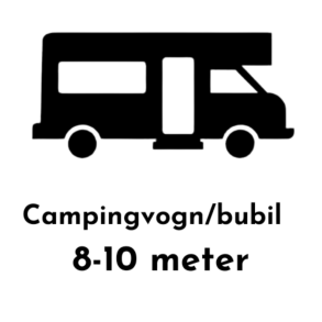 Campingvogn/bubil: 8 - 10 meter (inkl. straum)