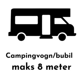 Campingvogn/bubil maks 8 meter (inkl. straum)