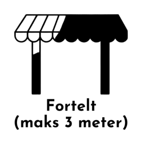 Fortelt (maks 3 meter) - til campingvogn/bubil maks 8 meter