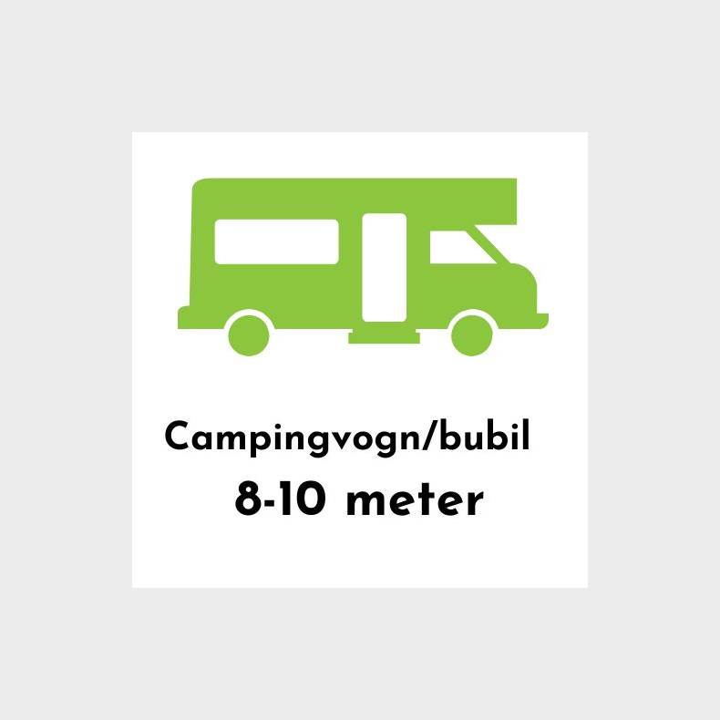 Campingvogn/bubil: 8 - 10 meter (inkl. straum)
