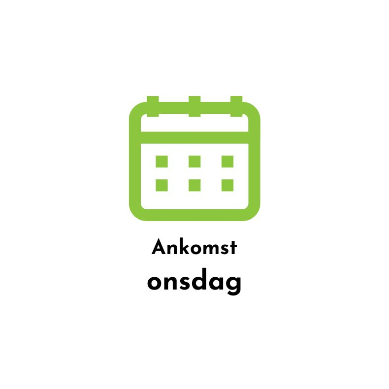 Ankomst onsdag (inkl. straum)